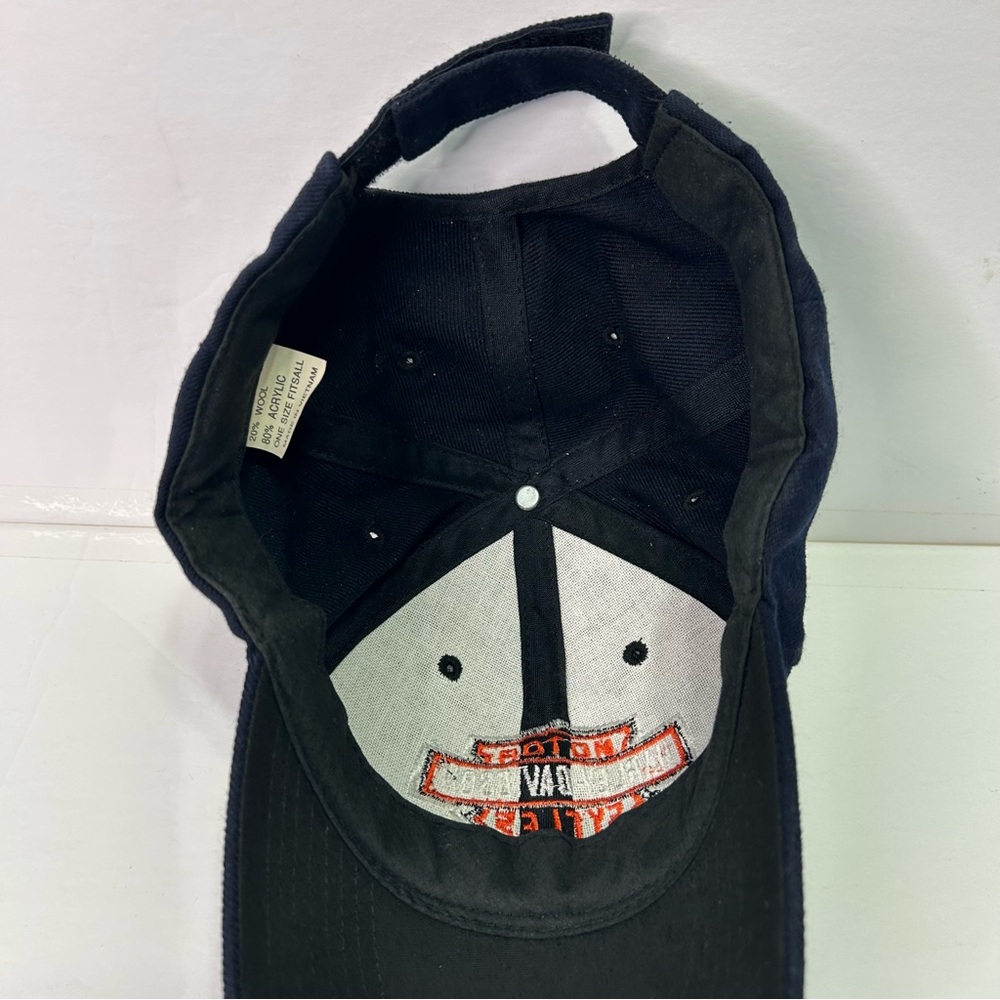 Harley Davidson Navy Orange Baseball adjustable cap hat unisex - Picture 6 of 8